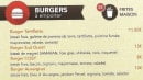 Menu Cosy restaurant - Les burgers à emporter