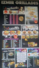 Menu Izmir Grillades - Les sandwiches, tacos, burgers...