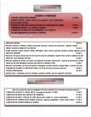 Menu Le Florence - les entrées et carpaccio