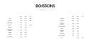 Menu Sushis wok 31 - Les boissons
