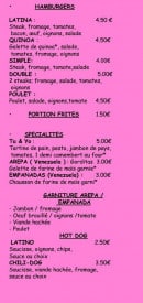 Menu Tu & Yo - Les hamburgers et spécialités 