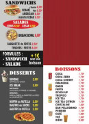 Menu Le Break - Les sandwichs, desserts et boissons