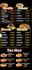 Menu mk Burger - Les assiettes ,salades et tex mex