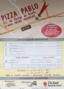 Menu Pizza Pablo - Les boissons, vins et glaces