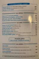 Menu La plage - Les apéros, entrées, plats...