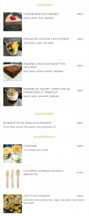 Menu Ma Pause Bio - Les desserts, suppléments, ...