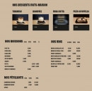 Menu Clementito - Les desserts, boissons et vins