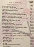 Menu La table de l'orchidée - Plats cuisinés et mi-sao