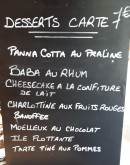 Menu Villa Romana - Les desserts
