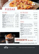 Menu Tipolino Pizzas - Pizzas et desserts