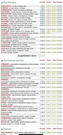 Carte et menu de Pizza Nicolas à La Salvetat Saint Gilles — les pizzas