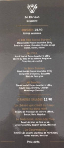 Menu Le Verdun - Burgers et grandes salades 