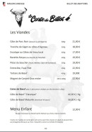 Carte et menu de Billot des Abattoirs à Mauvezin — Les viandes et menus enfants
