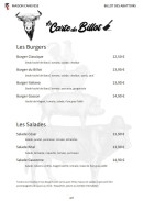 Carte et menu de Billot des Abattoirs à Mauvezin — Les burgers et salades