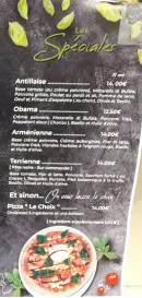 Menu Pizza Sorino - Les spéciales