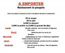 Menu la Pergola - Exemple de menu à emporter