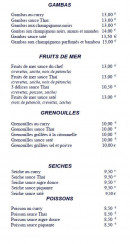 Menu Paradis d'Asie - Les fruits de mer, grenouilles et poissons,...