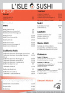 Carte et menu de L'Isle ô sushi à L' Isle Jourdain — La carte