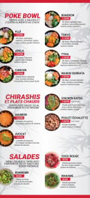 Carte et menu de Poke sushi bowl à L' Isle Jourdain — Pokés bowls, chirashis et salades
