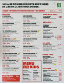 Menu Bioburger - La carte