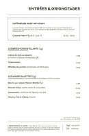 Menu Breizh Café - Les entrées et grignotages