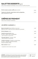 Menu Breizh Café - Les galettes desserts et crêpes de froment