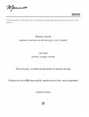 Menu Cafe Mancuso - Carte des brunchs