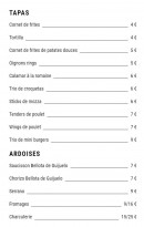 Menu Carnaval Café - Les tapas et ardoises