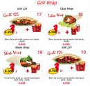 Menu CFC - Les menus grill wrap
