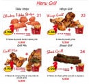 Menu CFC - Les menus grill