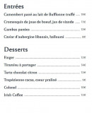 Menu Chez julien - Les entrées et desserts