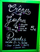 Menu Glacier Fernand - Les crêpes, gaufres et pancakes