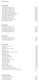 Menu Jin - Les Vins