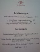 Menu Julien Cruège - Les fromages et desserts