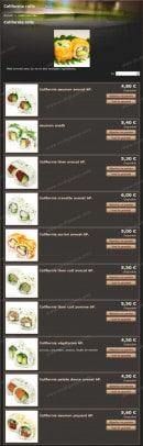 Menu Konnichiwa - Les Californias Rolls