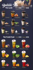 Menu Korea box - Les bubble teas