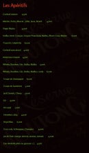 Carte et menu de L’Agneau à la Braise à Bordeaux — Les apéritifs