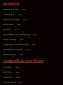 Carte et menu de L’Agneau à la Braise à Bordeaux — Les desserts, digestifs,...