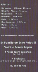 Carte et menu de L’atelier du pizzaiolo « LADP à Bordeaux — Les boissons