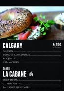 Menu La Cabane A Bagels - Le calgary