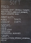 Menu La Casera - Les softs