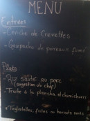 Menu La Casera - Exemple de menu