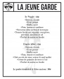 Menu La Jeune Garde - Les suggestions