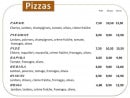 Menu Le Bernardo - Les pizzas: parme, piemont...