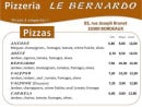 Menu Le Bernardo - Les pizzas: ancone, aoste...