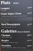 Menu Le Castan - Les plats et galettes