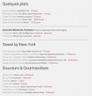 Menu New York - Les plats, sweet et desserts