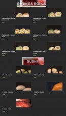 Menu Okinii Sushi Bar - Les springs rolls et sushis