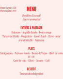 Menu Panaille - Les menus