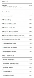 Menu Panda Express - Les menus midi, poulets, ...
